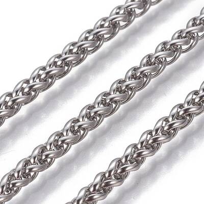 Non-Tarnish 3.28 Feet 304 Stainless Steel Wheat Chains