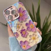 Labzone for iPhone 16 Pro Max Case, Floral with Camera Lens Protector, IP16 Plus,14,15,15 Plus,15 Pro Max,purple, Vibrant Flo...