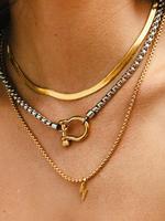 Waterproof Stainless Steel Chain Necklace, Unisex Casual Trendy Statement Necklace, Fashion Jewelry for Women Party, Daily De...