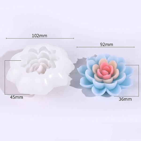 3D Lotus DIY Silicone Candle Molds