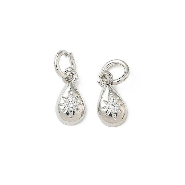 Brass Micro Pave Cubic Zirconia Pendants
