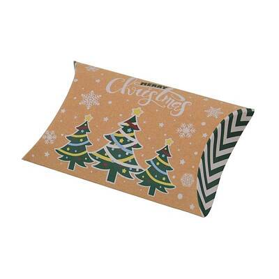 Christmas Theme Cardboard Candy Pillow Boxes