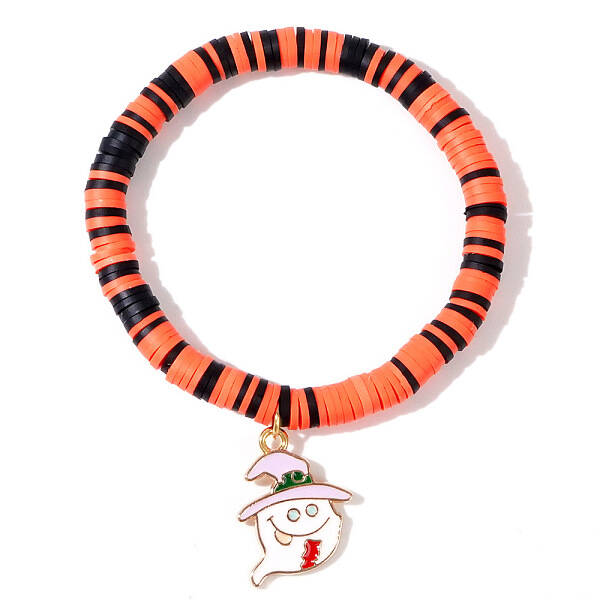 Ghostly Polymer Clay Heishi Stretch Bracelets