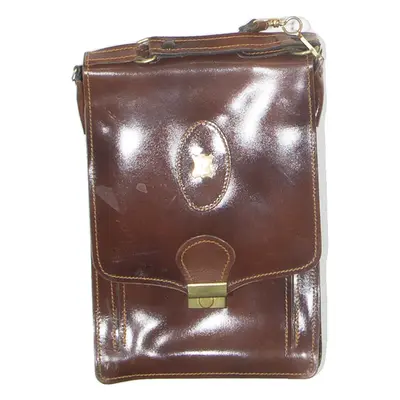 Purse Mens Messenger Bag Brown Leather 90s