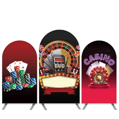 Aperturee Casino Theme Black Arch Backdrop Kit Banner | Custom Chiara Arched Covers | Circle Arch Backdrop Diy | Diy Chiara B...
