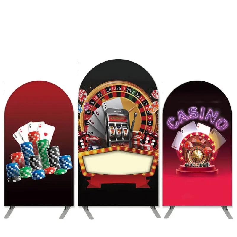 Aperturee Casino Theme Black Arch Backdrop Kit Banner | Custom Chiara Arched Covers | Circle Arch Backdrop Diy | Diy Chiara B...