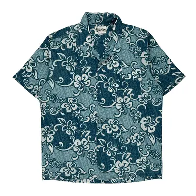 Howie Hawaiian Shirt - Large Blue Cotton