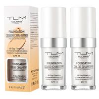 2PCS TLM Colour Changing Foundation - Flawless Coverage, Lightweight Formula, Adapts to Skin Tone, Hides Wrinkles & Lines, Hy...