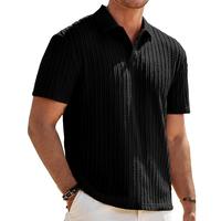 Dokotoo Men Mens Knit Polo Top Shirts ShortSleeve Button Down Texture Polo TShirts Casual Golf Polo Collared Shirts Biker Men...