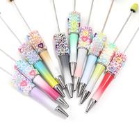 【P192】5pcs diy beaded pens new pearl heart style candy ballpoint pen