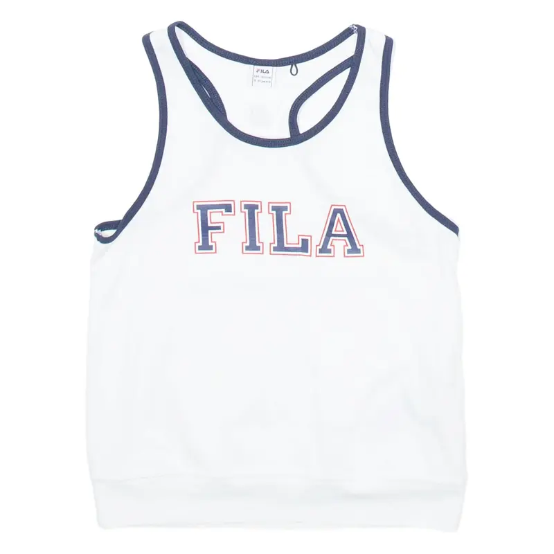 FILA Girls Vest White Sleeveless 9-10Y