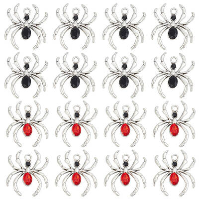 20Pcs 2 Colors Alloy Rhinestone Pendants