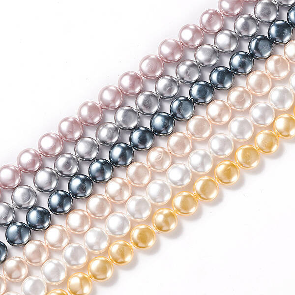 Electroplated Shell Pearl Beads Strands