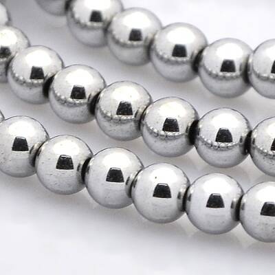Round Non-magnetic Synthetic Hematite Beads Strands