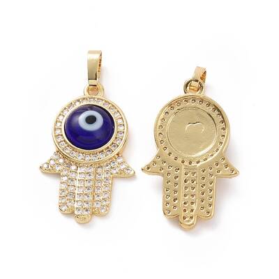 Brass Micro Pave Cubic Zirconia Pendants