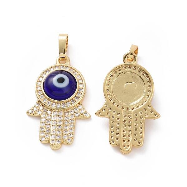Brass Micro Pave Cubic Zirconia Pendants