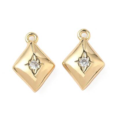 Brass Micro Pave Cubic Zirconia Pendants