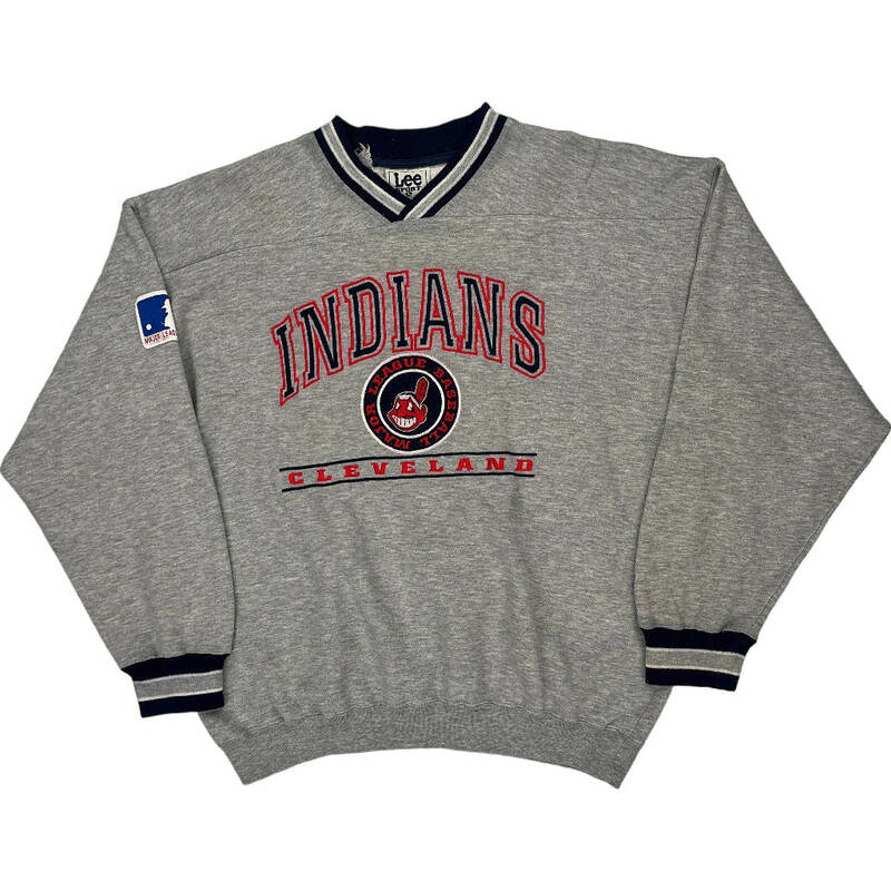 Lee Sport Indians Cleveland Sweatshirt - Large - Grey Cotton Blend