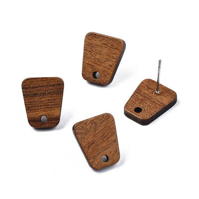 Walnut Wood Stud Earring Findings
