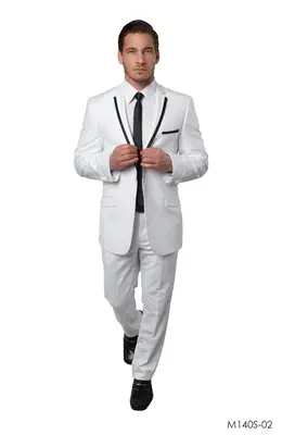 Tazio Men's Slim Fit Executive Suit Notch Lapel 2 Piece