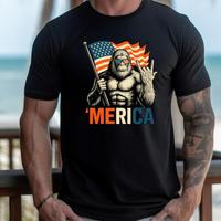 Big Foot Merica Shirt, USA Flag Shirt, Patriotic Shirt, American Shirt, 4th Of July Shirt, American Family Shirt, Independenc...
