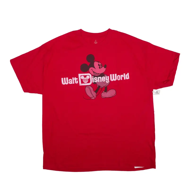 DISNEY Mickey Mouse T-Shirt Red Short Sleeve Mens 2XL
