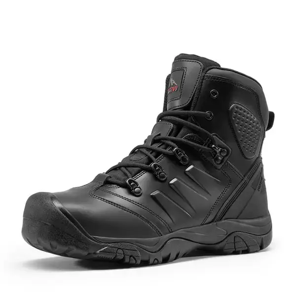 NORTIV8 Men's Waterproof Steel Toe Cap Work Boots Worker Black Boots for Men and work boots for men Footwear Boy Tactical Sho...