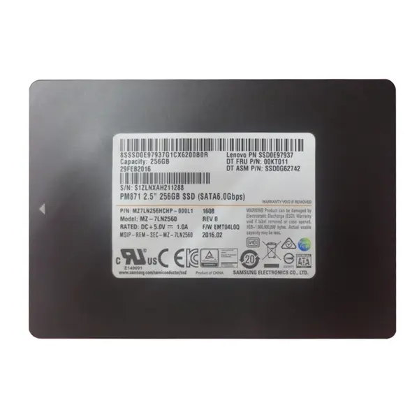 00KT011 Lenovo 256GB Multi-Level Cell SATA 6Gb/s 2.5-Inch Solid State Drive