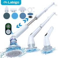 LABIGO Electric Spin Scrubber,Bathroom Spin Brush with Cordless Power for Bathroom Floor Tile, Electric Cleaning Brush Househ...