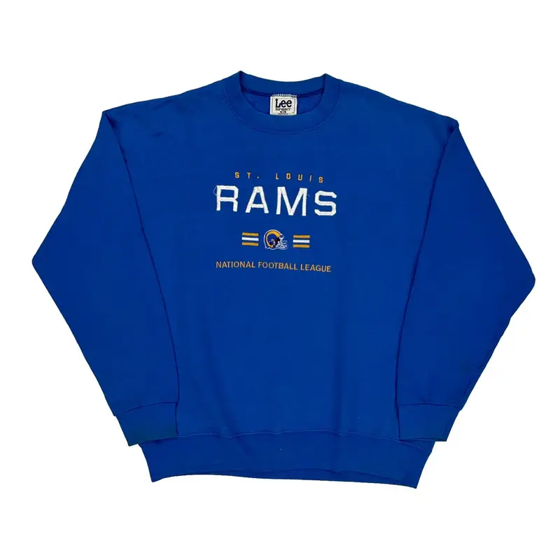 Made In Usa St. Louis Rams Lee Nfl Sweatshirt - XL Blue Cotton Blend