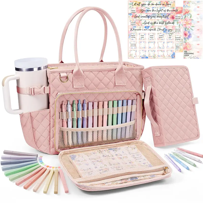 Floe Bible Cover Case Large Tote Bag for Women w/Shoulder Strap, Christmas Christian Gifts for Women