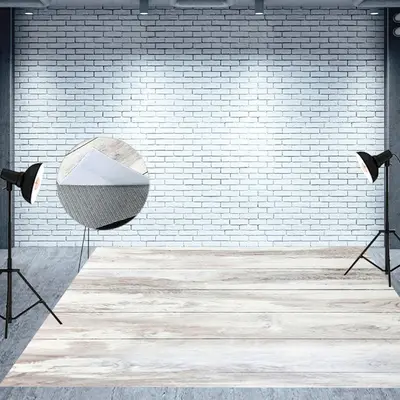 White Grey Horizontal Stripe Wood Grain Floor Mat
