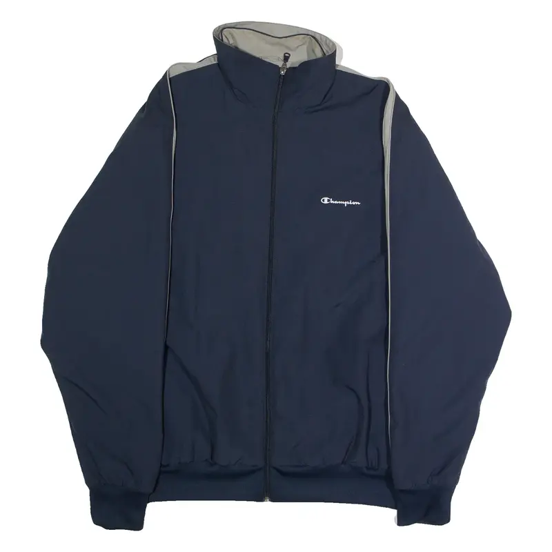 CHAMPION Mens Windbreaker Jacket Blue Colourblock XL