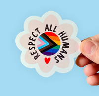 Respect All Humans Vinyl Sticker / Magnet | Water bottle, Laptop, Car | Equal Rights Sticker | Human Rights | LGBTQ Ally | Pr...