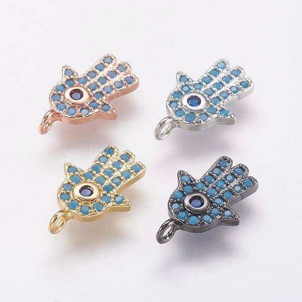 Brass Micro Pave Cubic Zirconia Charms