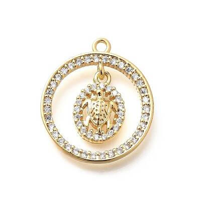 Brass Micro Pave Cubic Zirconia Pendants