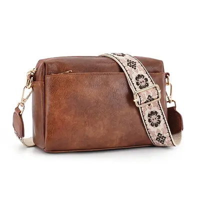 APHISON Women's Fashionable Crossbody Bag with Adjustable Shoulder Strap, Pu Leather Zipper Shoulder Bag for Daily Used, Casu...