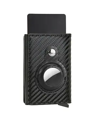 Men's Business Fashion Trifold Carbon Fiber Wallet with Card Slots, Plain Color Large Capacity Wallet with Zipper Card Holder...