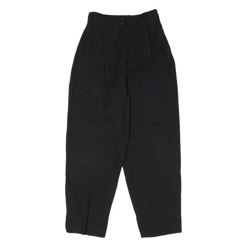 Womens Trousers Black Slim Tapered Wool W26 L27