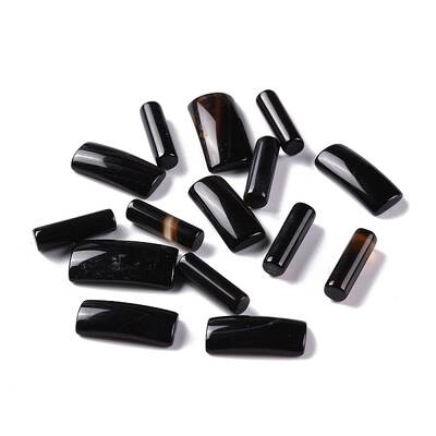 Natural Dyed & Heated Black Agate Beads