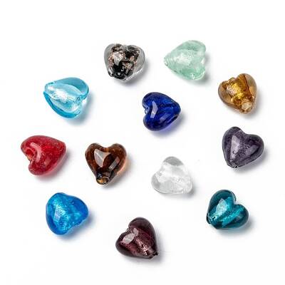 Handmade Silver Foil Glass Beads