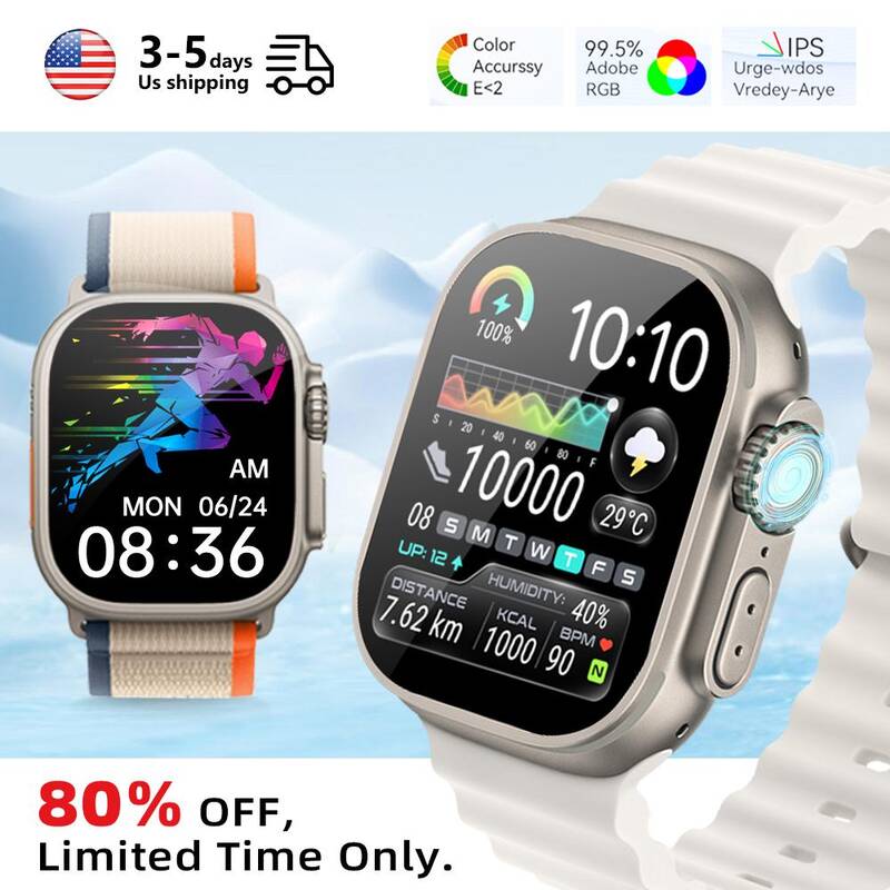 2.02 Inch Screen Smartwatch for Office, Bluetooth Calling Wristwatch, Health Monitoring, Smart Notifications for Seamles