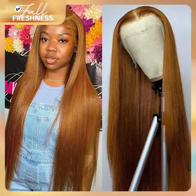 [30Inch for Only $119] Hot Star Colorful 13X6 Ginger Color HD Transparent Lace Front Wigs Human Hair 99J Burgundy Color Strai...