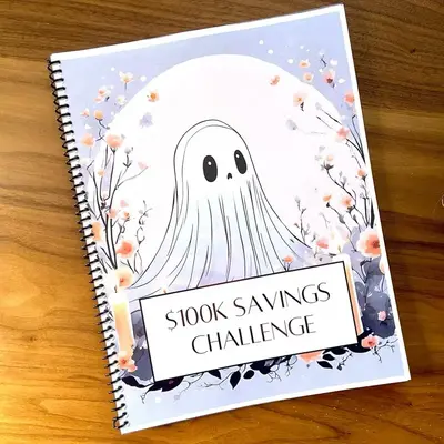 DesigningLifeCo $100K Savings Challenge Coloring Book Soft Cover English 100 Week Plan for Financial Goals & Creativity