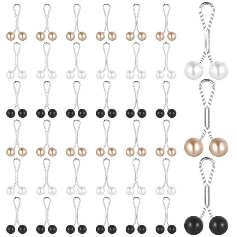 36pcs Hijab Pins Wonderful Clips Multicolor Scarf U Shape Headscarf Shawl Scarfs Brooches Pin Accessories For Women (white An...