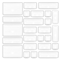 25 Pcs Drawer Organizer Storage Trays For Makeup, Kitchen, Bedroom, Office, Desk, Versatile Plastic Clear Drawer Organizer. B...