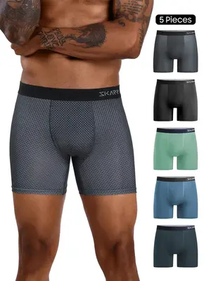 Men's Letter Print Tape Boxer Brief, Mens Underwear, Casual Comfy Breathable Underwear for Men for Daily Wear, Mens Underwear...