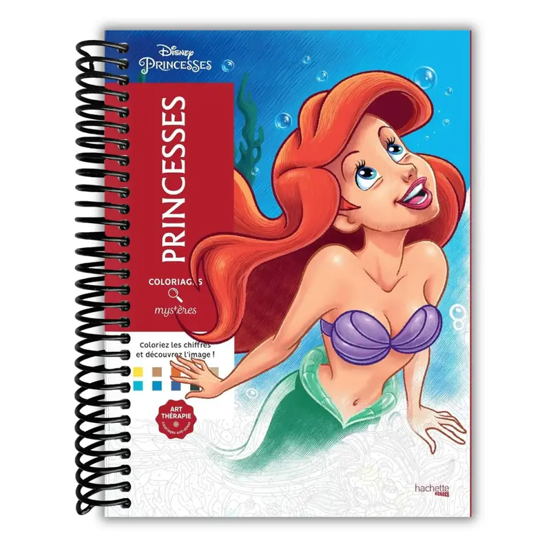 Coloriages mystères Disney - Princesses: Coloriez les chiffres et découvrez l'image (Spiral Bound)