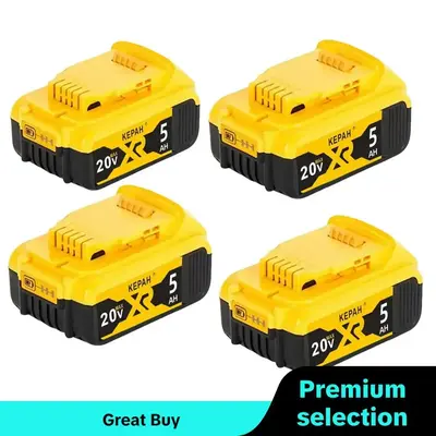20V 5.0Ah Replacement Battery Pack, Durable Lithium-Ion Battery Pack for Dewalt DCB200 DCB203 DCB204 DCB205 MAX DCD/DCF/DCG/...