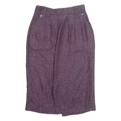 Buttoned Womens Straight Skirt Pink Midi S